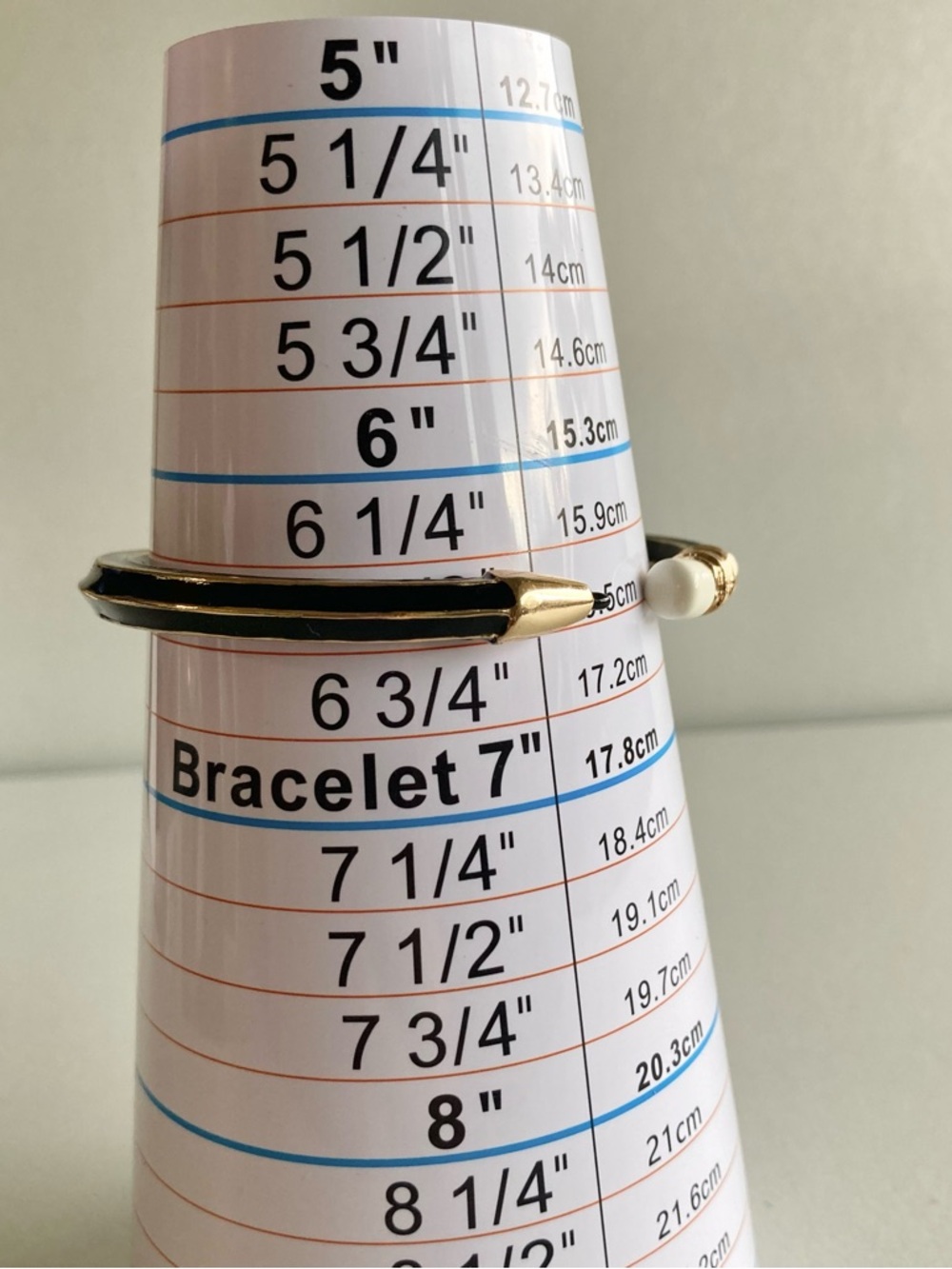 NWOT Gold and Black pencil Cuff Bracelet with White Accent - Picture 6 of 6